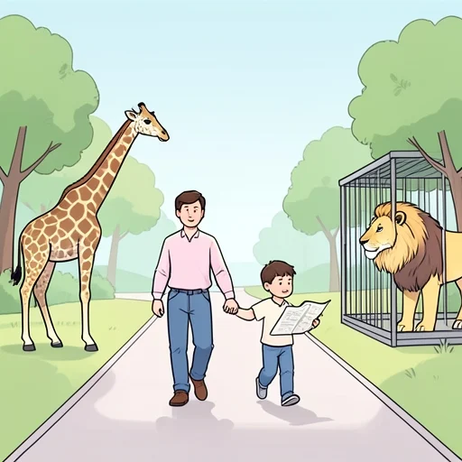子供を動物園に連れてった - Bildwörterbuch
