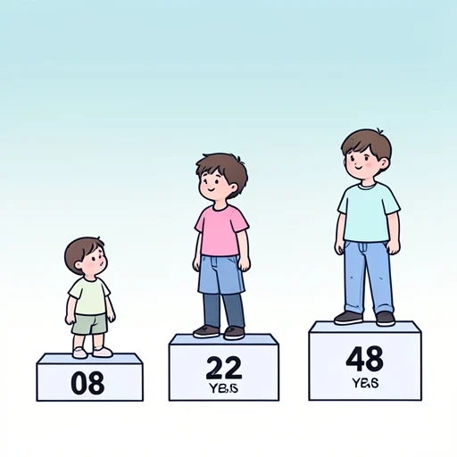 子供は年齢に応じて発達する - Bildwörterbuch
