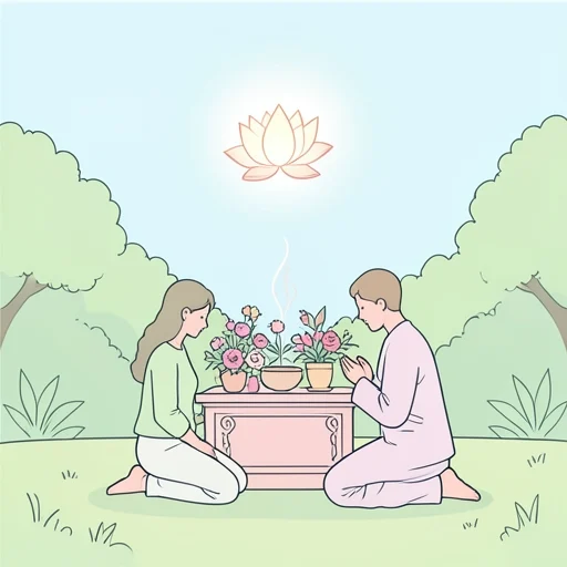 故人の冥福を祈る - Bildwörterbuch