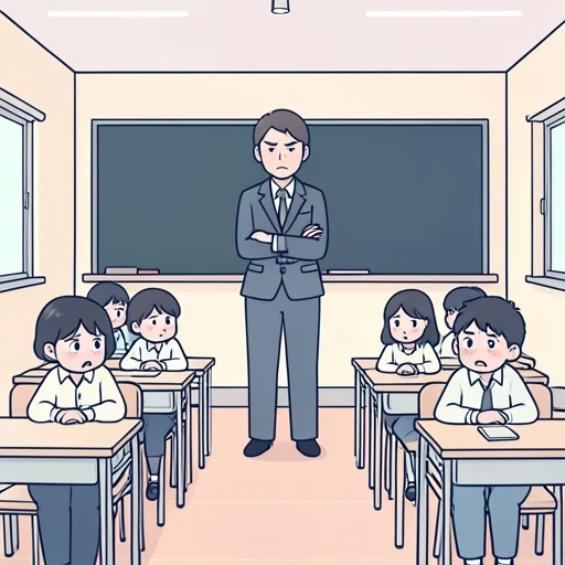 国語の先生が厳しくて、みんなビビってる - Bildwörterbuch