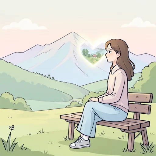 故郷を離れて10年経っても彼女の心にはあの景色が残り続けている - Bildwörterbuch