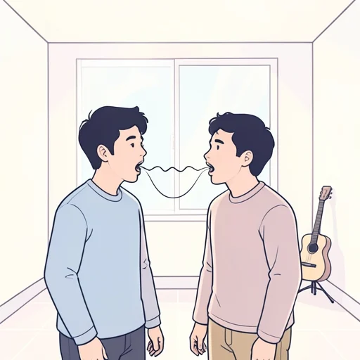 呼吸を合わせてうまく歌うには相手をよく聞くことが大事だ - Bildwörterbuch
