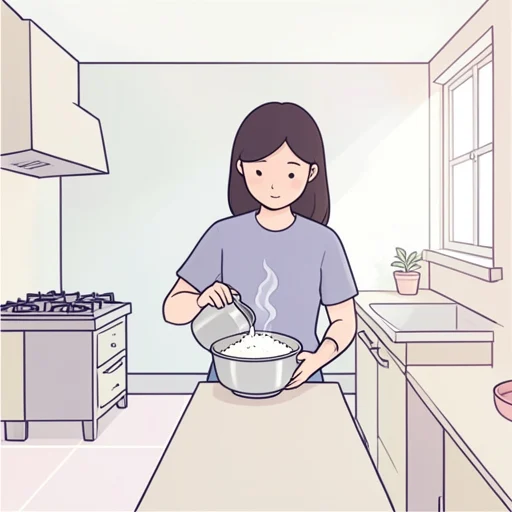 米を炊いた - Bildwörterbuch
