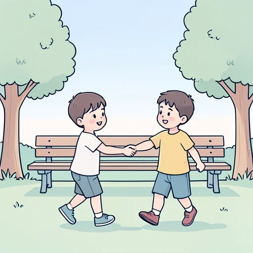 今度また一緒に遊ぼう - Bildwörterbuch