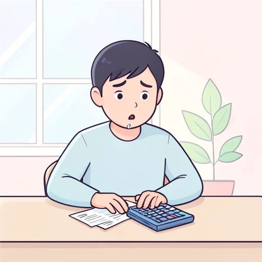 今月の合計金額を見て思わずため息が出ちゃった - Bildwörterbuch