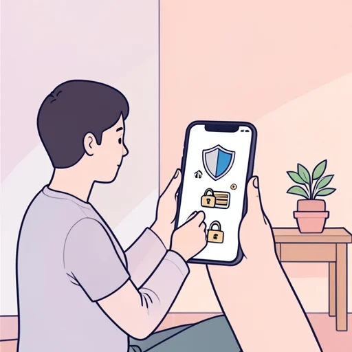 このアプリは徹底して個人情報を守る - Bildwörterbuch