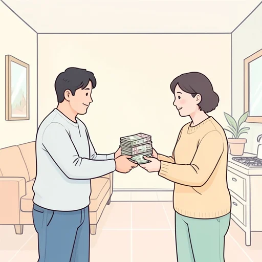 彼に一万円借りました。 - Bildwörterbuch