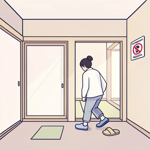家に入ったら靴を脱いでください。 - Bildwörterbuch