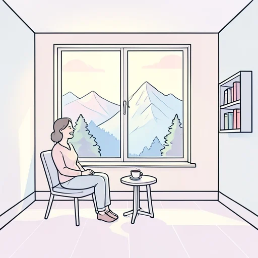 この部屋の窓からの眺めは最高だ - Bildwörterbuch