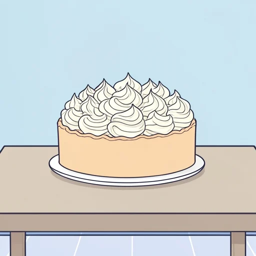 このケーキ、たっぷり生クリーム乗ってる - Bildwörterbuch