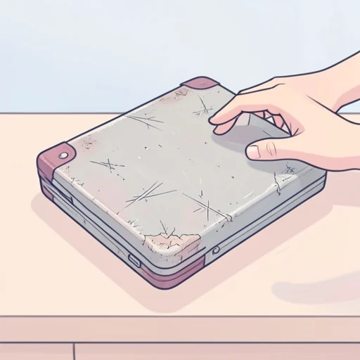 このケース、何度か使ってるから傷が目立ってきた - Bildwörterbuch