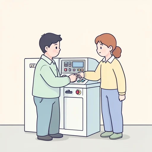 この機械の操作を誰かに教えてもらった - Bildwörterbuch