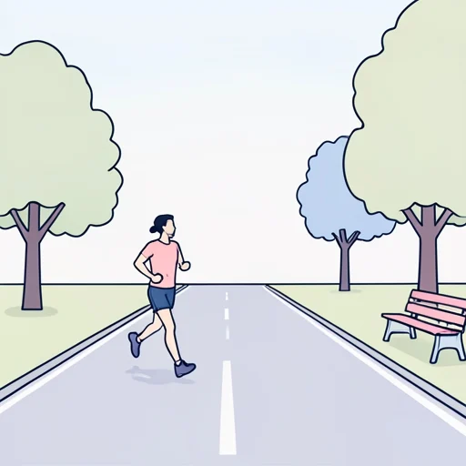 この道、幅が広くて走りやすいね - Bildwörterbuch