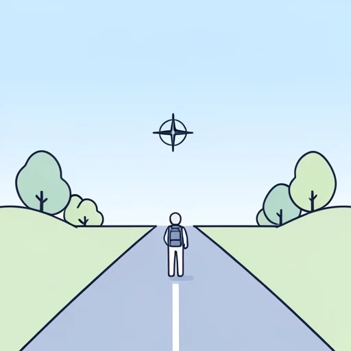 この道は南に向いてる - Bildwörterbuch