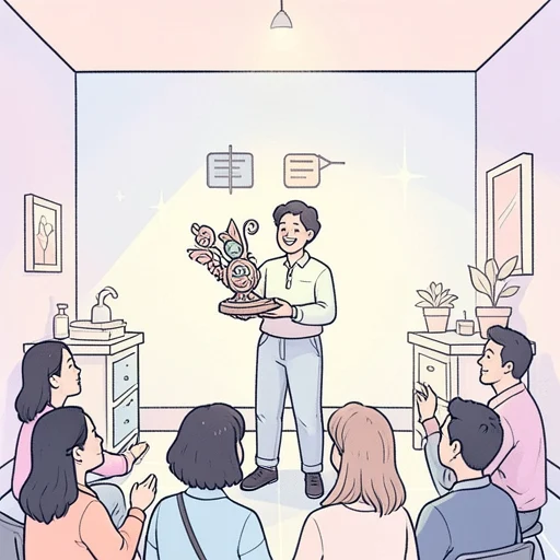 この作品は彼の創造性の証だ - Bildwörterbuch