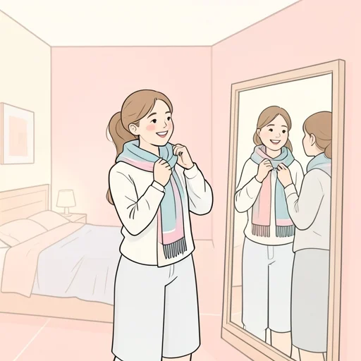 このスカーフ、彼女にとても似合う - Bildwörterbuch