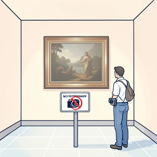 この建物では写真を撮ってはいけないことになっている - Illustrated Dictionary