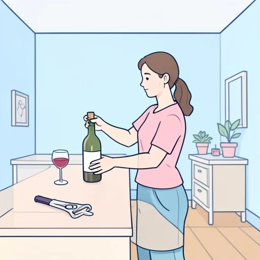 このワインの栓は簡単に取れる - Bildwörterbuch