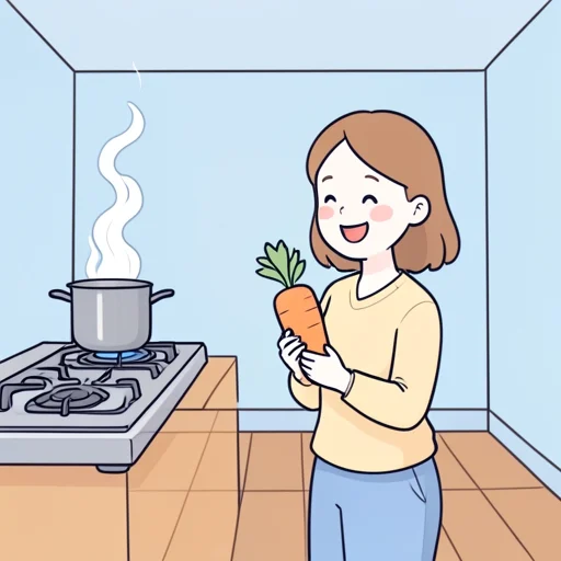 この野菜は煮た方がおいしい - Bildwörterbuch