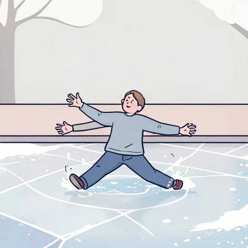 氷の上で滑った - Bildwörterbuch