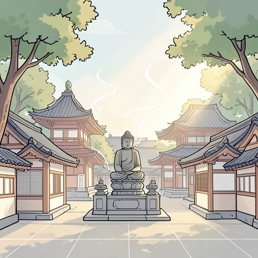 古都の空気はどこか仏を思わせる - Bildwörterbuch