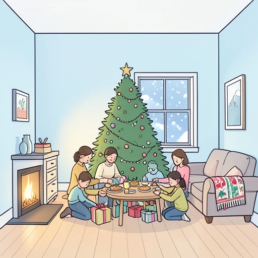 今年のクリスマスは家族と過ごす予定です - Bildwörterbuch