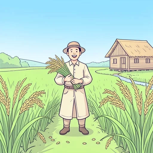 今年は米が豊富に収穫できた - Bildwörterbuch
