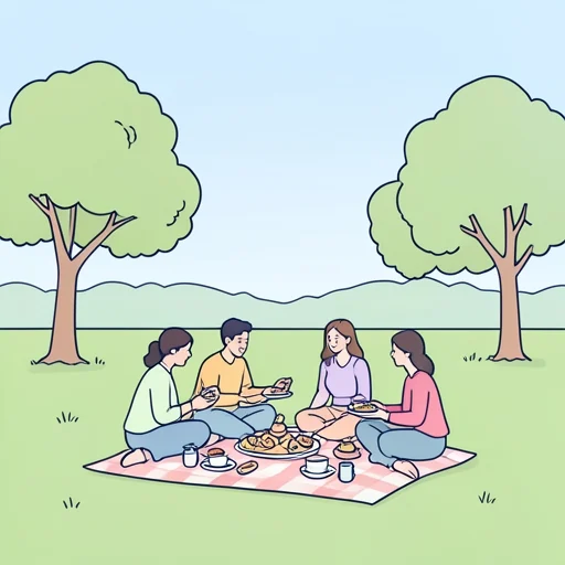 公園に人が集まってる - Bildwörterbuch