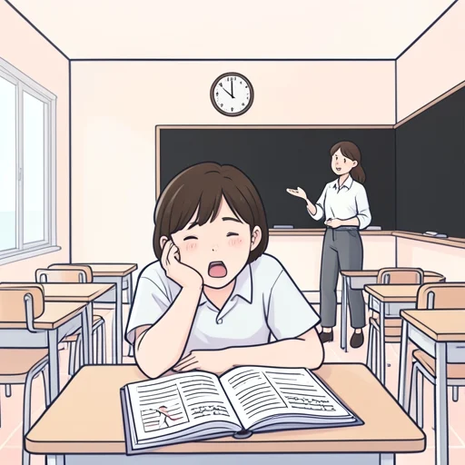 講義が長くて眠くなった - Bildwörterbuch