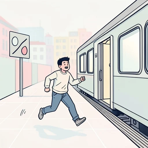 幸運にも電車をギリギリで間に合った - Bildwörterbuch