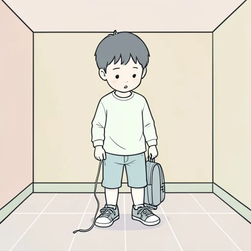 靴紐がほどけちゃった - Bildwörterbuch