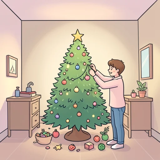 クリスマスツリーを飾った - Bildwörterbuch