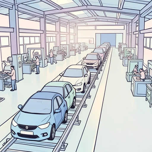 車の生産台数が増えた - Bildwörterbuch