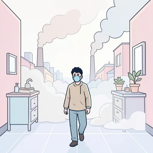空気の汚染が深刻 - Bildwörterbuch