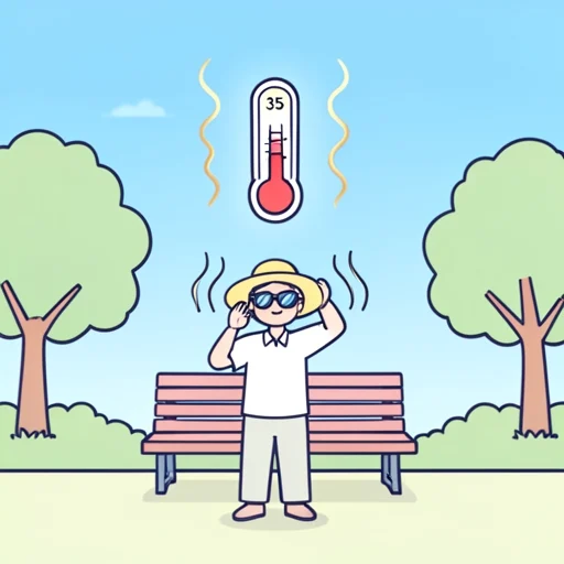 今日の気温は三十五度を超えるでしょう - Bildwörterbuch
