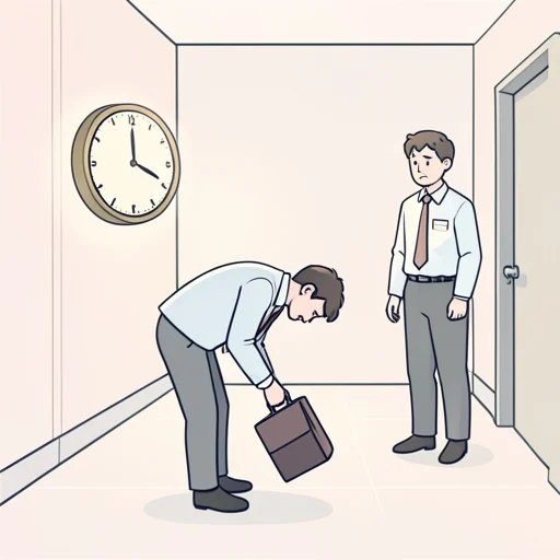 今日は遅刻してしまい申し訳ありません - Bildwörterbuch