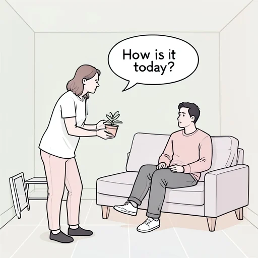 今日はどうですか。 - พจนานุกรมภาพ