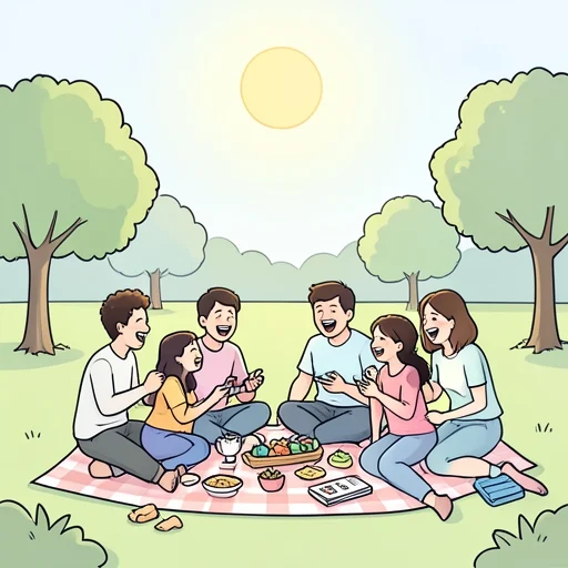 今日はとても楽しかったです。 - 그림 사전