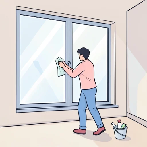 窓を擦ってきれいにした - Bildwörterbuch