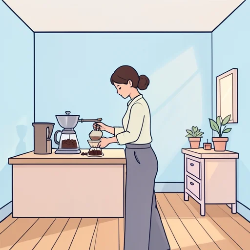 毎朝、豆を挽いてコーヒーを淹れてる - Bildwörterbuch
