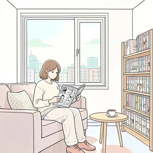 漫画が好きでたまらない - Bildwörterbuch