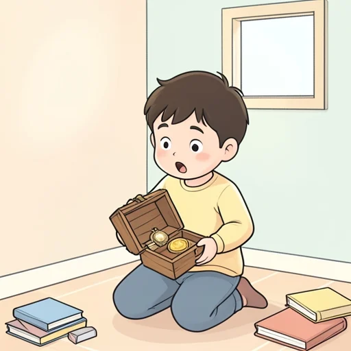 まさかこんな宝物が見つかるなんて！発見だ！ - Bildwörterbuch