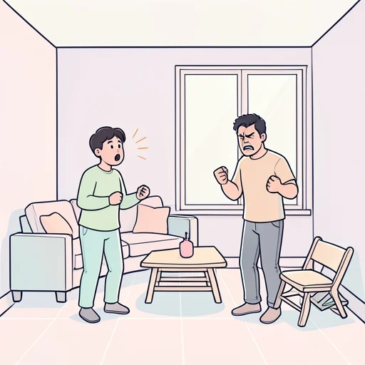 滅多に怒らない彼の激怒ぶりに驚いた - Bildwörterbuch
