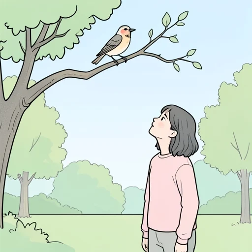 珍しい鳥を見た - Bildwörterbuch