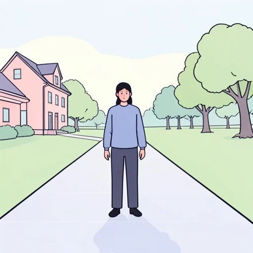 道が二つに分かれてる - Bildwörterbuch