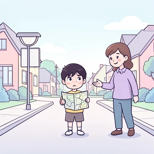 道に迷った〜誰か助けて - Bildwörterbuch