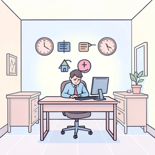 3日連続で残業してる - Bildwörterbuch