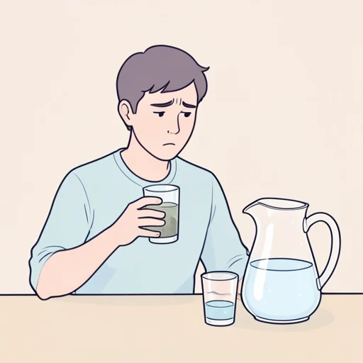 水が濁ってて飲めない - Bildwörterbuch