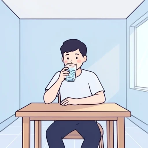 水を飲みます - イラスト辞典