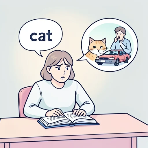 文字を読み間違えて全然違う意味に受け取っちゃった - Bildwörterbuch